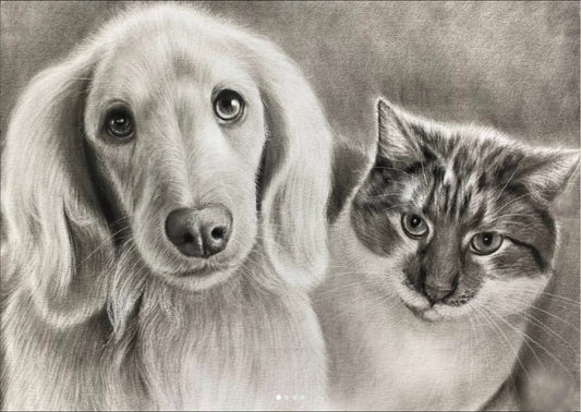 Two Pets - A3 Unframed